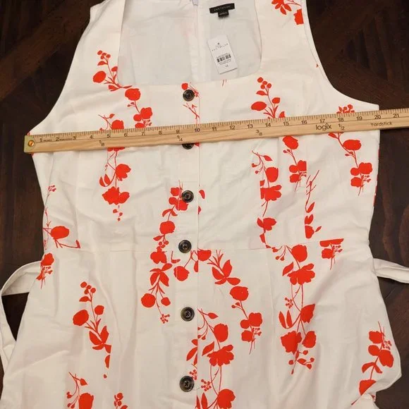 Ann Taylor Floral Button Flare Dress